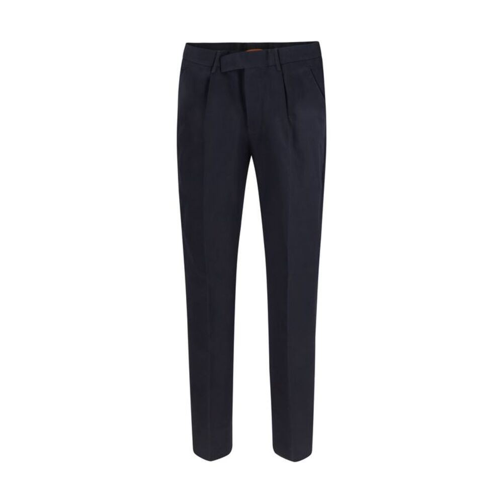 Zegna Men Cotton And Linen Tailored Pants